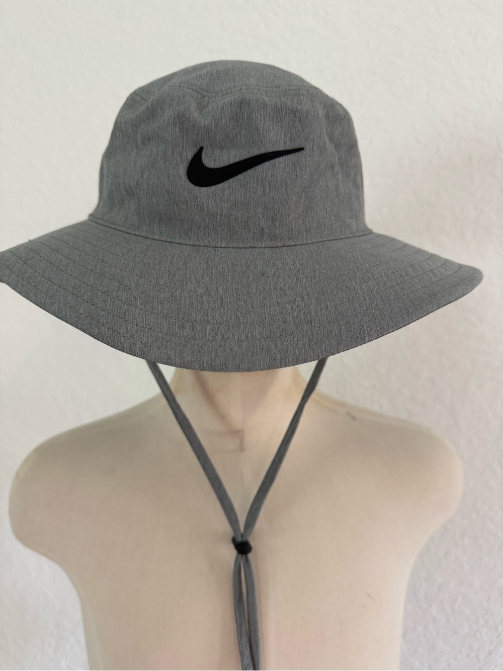 New mens womens Nike Grey Bucket Hat with Black Swoosh